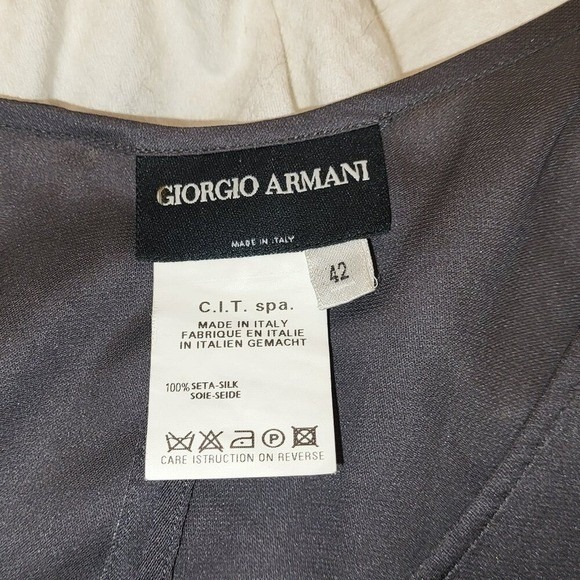 Giorgio Armani Charcoal Gray Silk Scoop Neck Short Shell Tank Camisole 42 / 8 - Picture 4 of 7